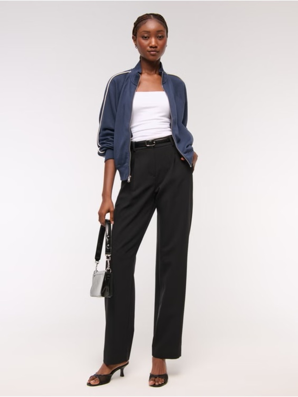 Abercrombie & Fitch Quinn Tailored Straight Pant (Black, 26 Long)